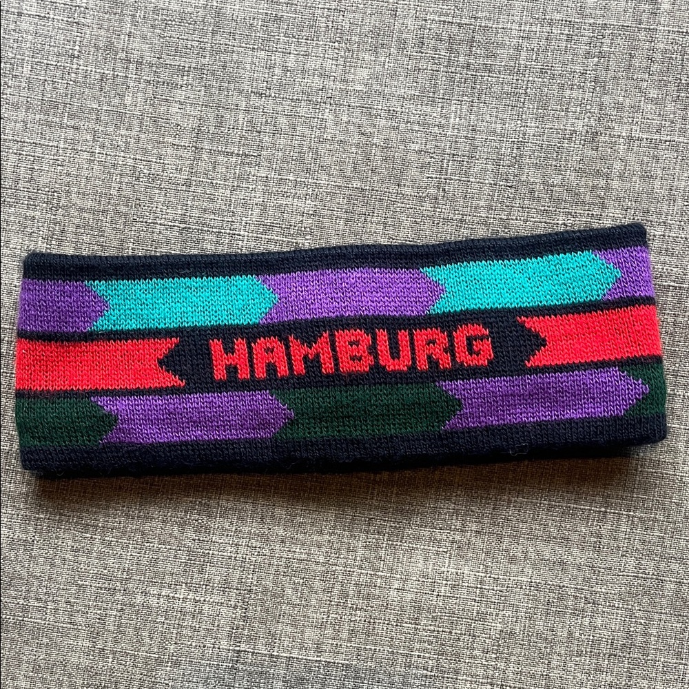 Vintage Knit Ski Snow Winter Headband Hat 90's Hamburg Germany